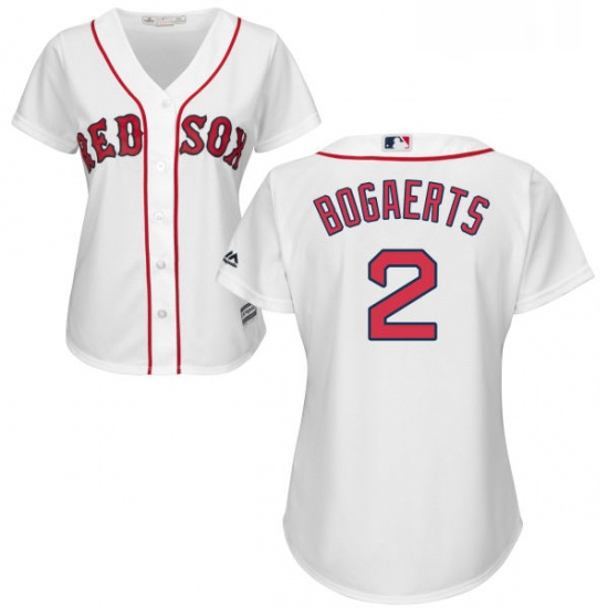 Womens Majestic Boston Red Sox 2 Xander Bogaerts Authentic White Home MLB Jersey