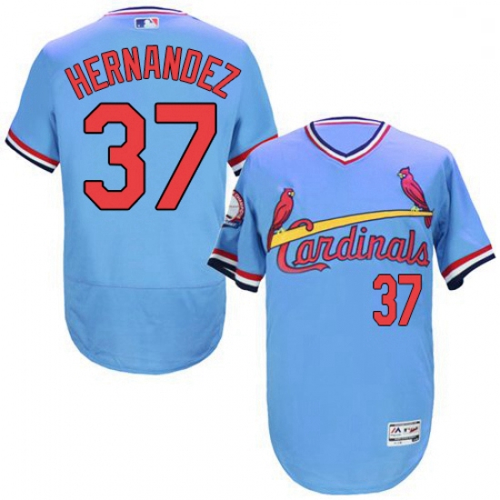 Mens Majestic St Louis Cardinals 37 Keith Hernandez Light Blue FlexBase Authentic Collection MLB Jer