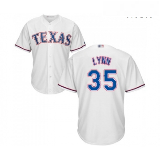 Mens Texas Rangers 35 Lance Lynn Replica White Home Cool Base Baseball Jersey