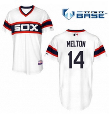 Mens Majestic Chicago White Sox 14 Bill Melton Replica White 2013 Alternate Home Cool Base MLB Jerse