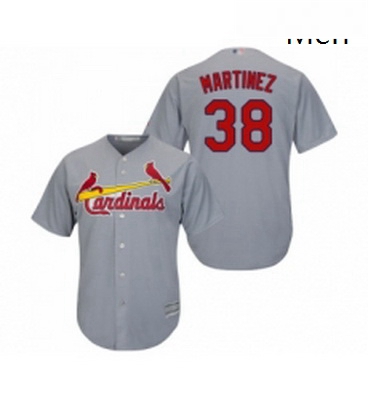 Mens St Louis Cardinals 38 Jose Martinez Replica Grey Road Cool Base Baseball Jersey