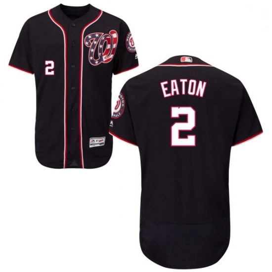 Mens Majestic Washington Nationals 2 Adam Eaton Navy Blue Flexbase Authentic Collection MLB Jersey