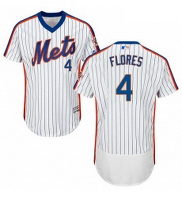 Mens Majestic New York Mets 4 Wilmer Flores White Alternate Flex Base Authentic Collection MLB Jerse