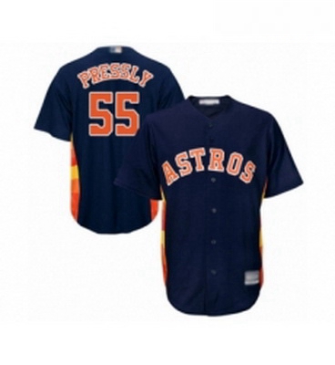 Youth Houston Astros 55 Ryan Pressly Authentic Navy Blue Alternate Cool Base Baseball Jersey