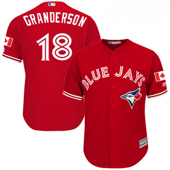 Youth Majestic Toronto Blue Jays 18 Curtis Granderson Replica Scarlet Alternate MLB Jersey