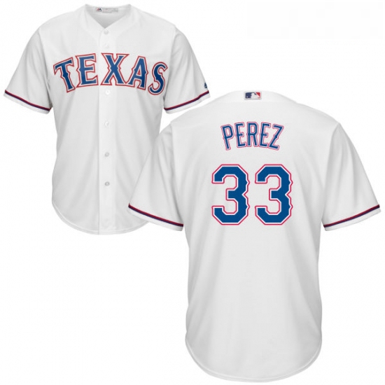 Youth Majestic Texas Rangers 33 Martin Perez Replica White Home Cool Base MLB Jersey