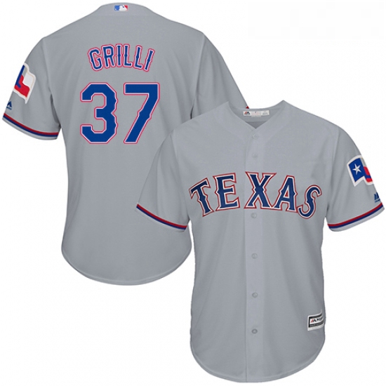 Youth Majestic Texas Rangers 37 Jason Grilli Authentic Grey Road Cool Base MLB Jersey