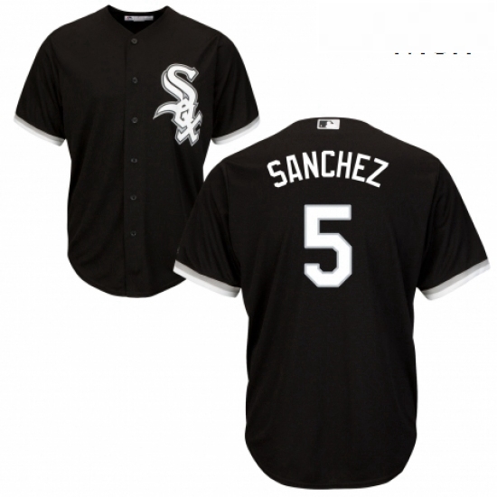 Mens Majestic Chicago White Sox 5 Yolmer Sanchez Replica Black Alternate Home Cool Base MLB Jersey