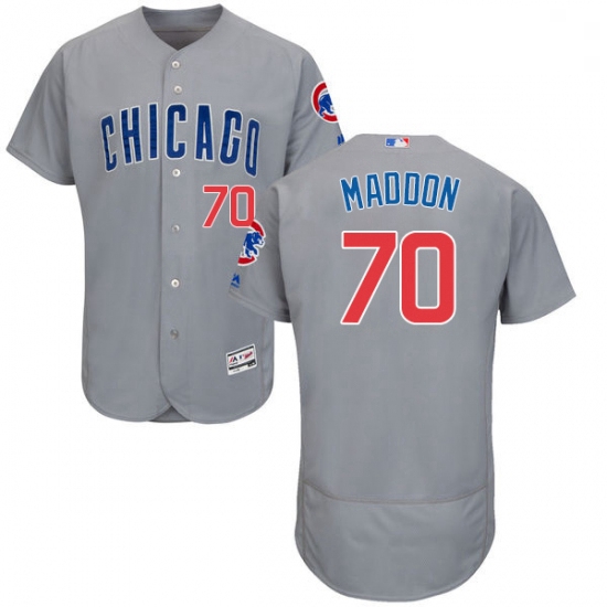 Mens Majestic Chicago Cubs 70 Joe Maddon Grey Road Flex Base Authentic Collection MLB Jersey