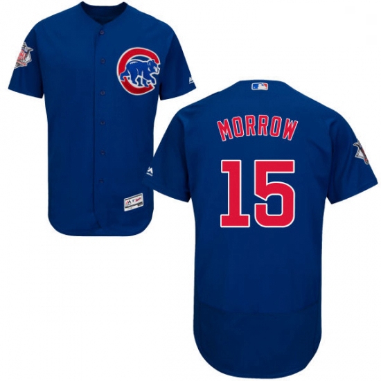 Mens Majestic Chicago Cubs 15 Brandon Morrow Royal Blue Alternate Flex Base Authentic Collection MLB