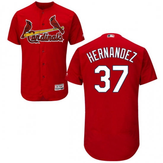 Mens Majestic St Louis Cardinals 37 Keith Hernandez Red Alternate Flex Base Authentic Collection MLB