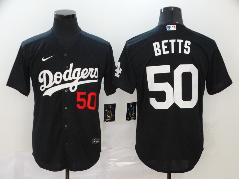 Dodgers 50 Mookie Betts Black 2020 Nike Flexbase Jersey