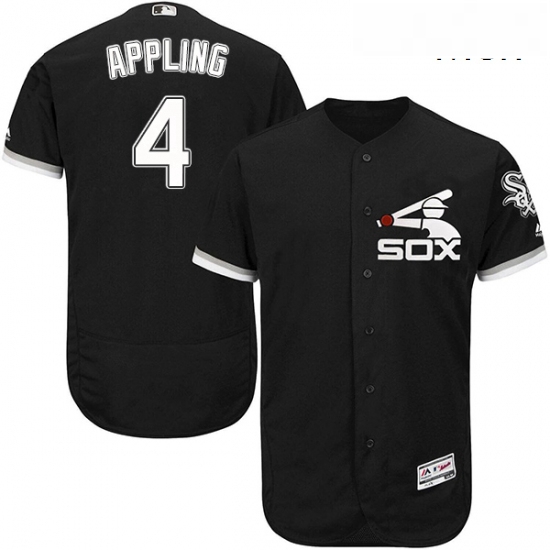 Mens Majestic Chicago White Sox 4 Luke Appling Authentic Black Alternate Home Cool Base MLB Jersey