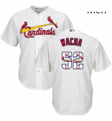 Mens Majestic St Louis Cardinals 52 Michael Wacha Authentic White Team Logo Fashion Cool Base MLB Je