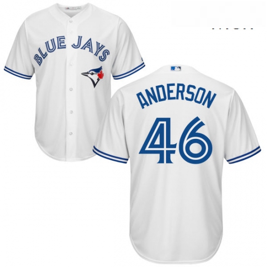 Mens Majestic Toronto Blue Jays 46 Brett Anderson Replica White Home MLB Jersey