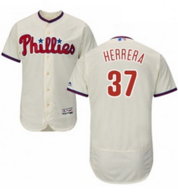 Mens Majestic Philadelphia Phillies 37 Odubel Herrera Cream Alternate Flex Base Authentic Collection