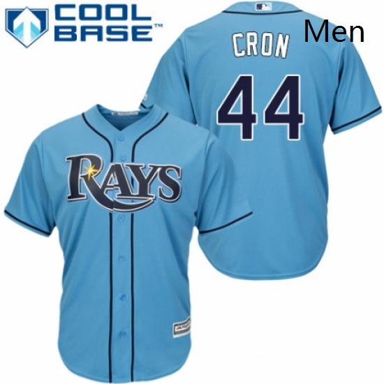 Mens Majestic Tampa Bay Rays 44 C J Cron Replica Light Blue Alternate 2 Cool Base MLB Jersey