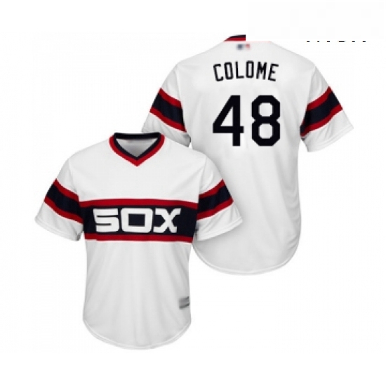 Mens Chicago White Sox 48 Alex Colome Replica White 2013 Alternate Home Cool Base Baseball Jersey