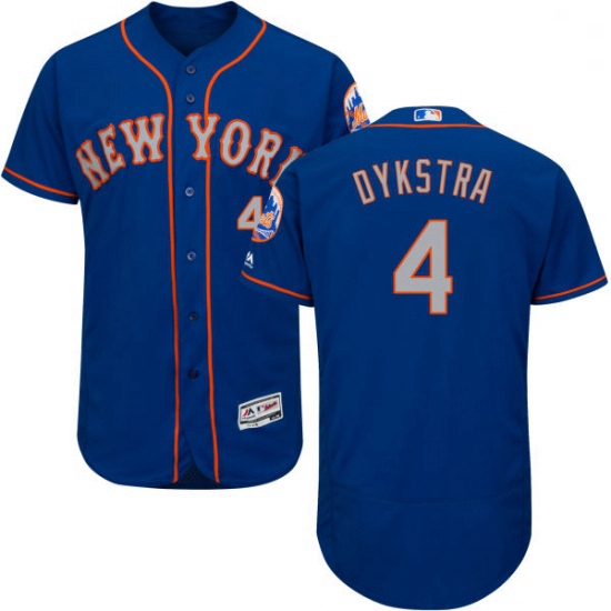 Mens Majestic New York Mets 4 Lenny Dykstra RoyalGray Alternate Flex Base Authentic Collection MLB J