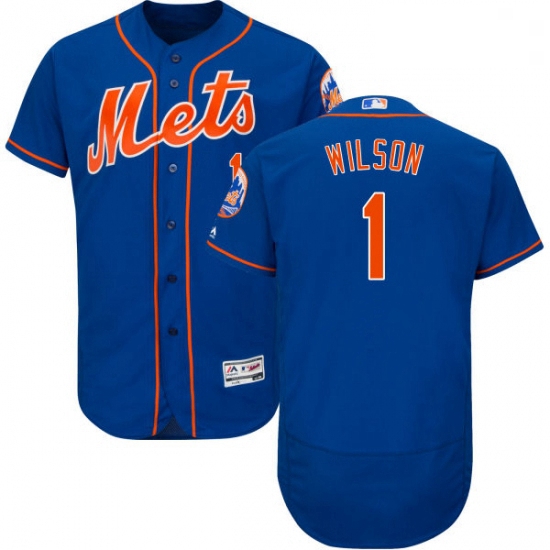 Mens Majestic New York Mets 1 Mookie Wilson Royal Blue Alternate Flex Base Authentic Collection MLB 