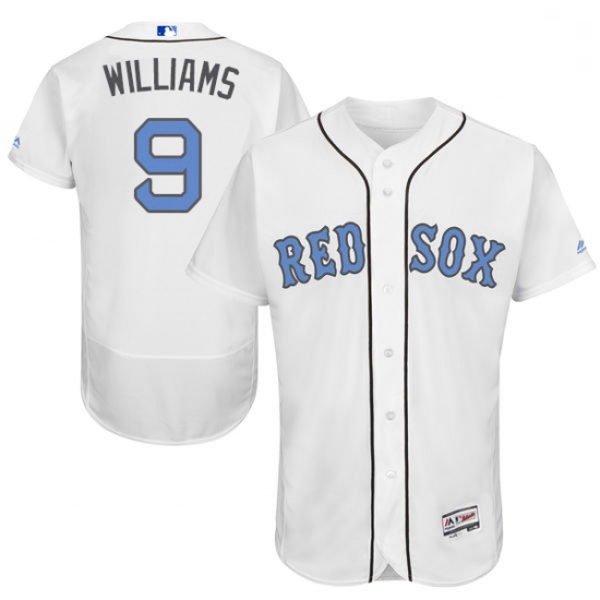 Mens Majestic Boston Red Sox 9 Ted Williams Authentic White 2016 Fathers Day Fashion Flex Base MLB J