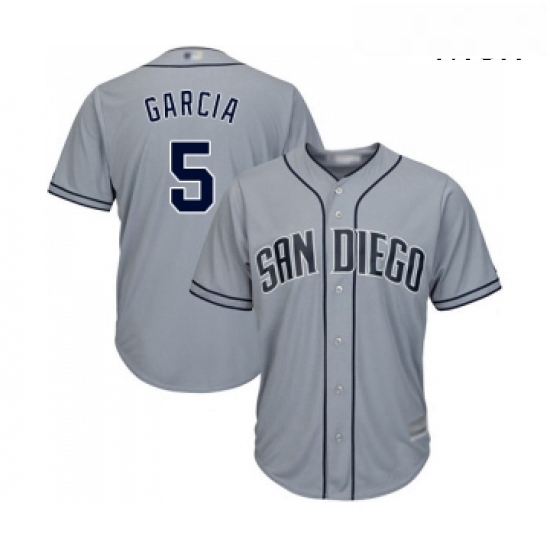 Mens San Diego Padres 5 Greg Garcia Replica Grey Road Cool Base Baseball Jersey