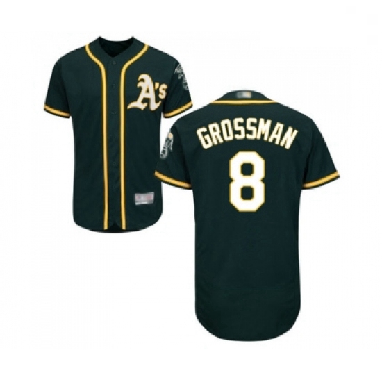 Mens Oakland Athletics 8 Robbie Grossman Green Alternate Flex Base Authentic Collection Baseball Jer