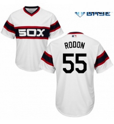 Mens Majestic Chicago White Sox 55 Carlos Rodon Replica White 2013 Alternate Home Cool Base MLB Jers