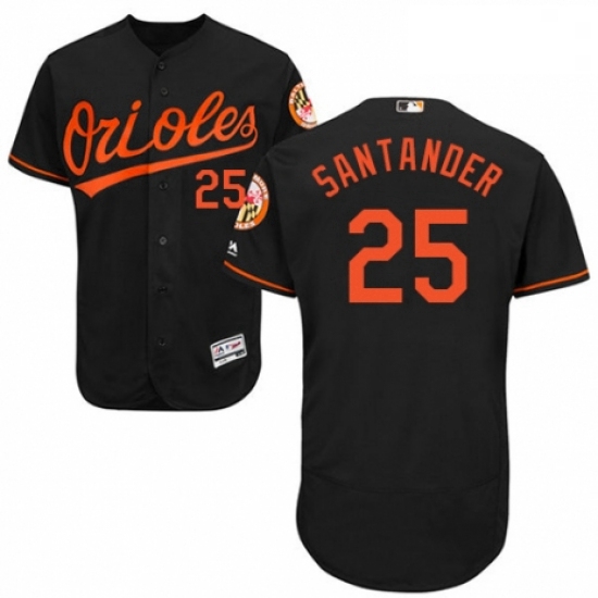 Mens Majestic Baltimore Orioles 25 Anthony Santander Black Alternate Flex Base Authentic Collection 