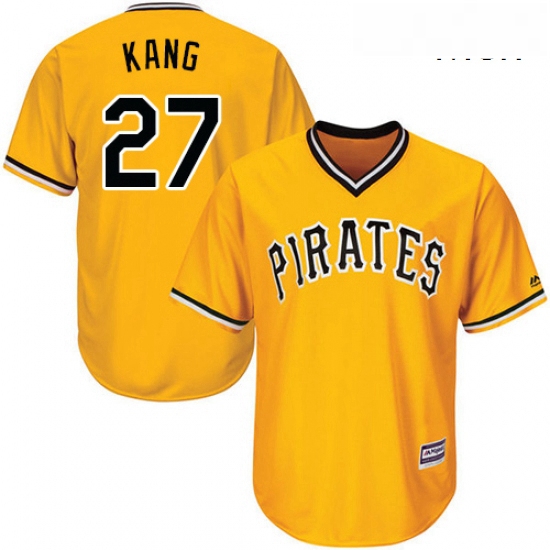Mens Majestic Pittsburgh Pirates 27 Jung ho Kang Replica Gold Al