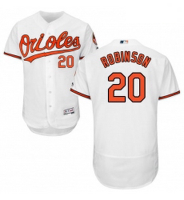 Mens Majestic Baltimore Orioles 20 Frank Robinson White Home Flex Base Authentic Collection MLB Jers