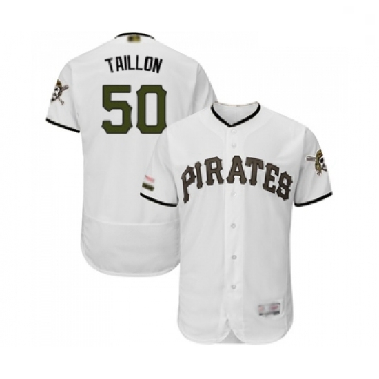 Mens Pittsburgh Pirates 50 Jameson Taillon White Alternate Authentic Collection Flex Base Baseball J