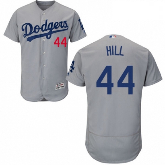 Mens Majestic Los Angeles Dodgers 44 Rich Hill Gray Alternate Flex Base Authentic Collection MLB Jer