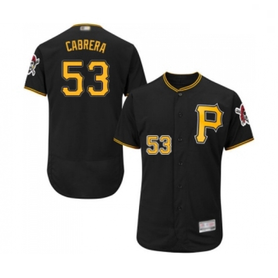 Mens Pittsburgh Pirates 53 Melky Cabrera Black Alternate Flex Base Authentic Collection Baseball Jer