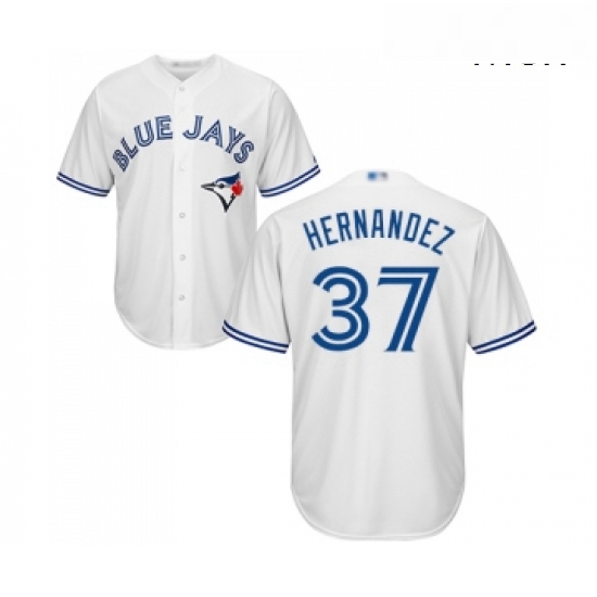 Mens Toronto Blue Jays 37 Teoscar Hernandez Replica White Home Baseball Jersey