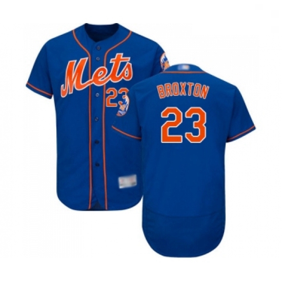 Mens New York Mets 23 Keon Broxton Royal Blue Alternate Flex Base Authentic Collection Baseball Jers