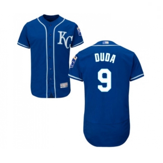 Mens Kansas City Royals 9 Lucas Duda Royal Blue Alternate Flex Base Authentic Collection Baseball Je