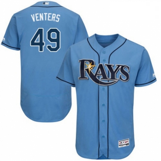 Mens Majestic Tampa Bay Rays 49 Jonny Venters Columbia Alternate Flex Base Authentic Collection MLB 