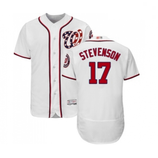 Mens Washington Nationals 17 Andrew Stevenson White Home Flex Base Authentic Collection Baseball Jer