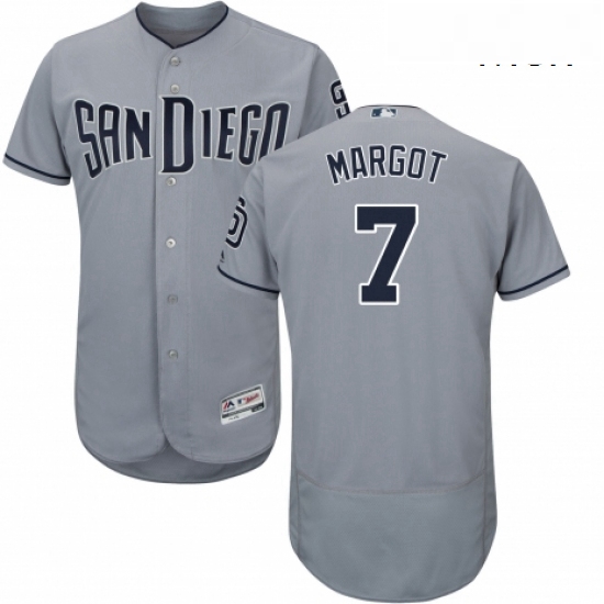 Mens Majestic San Diego Padres 7 Manuel Margot Authentic Grey Road Cool Base MLB Jersey