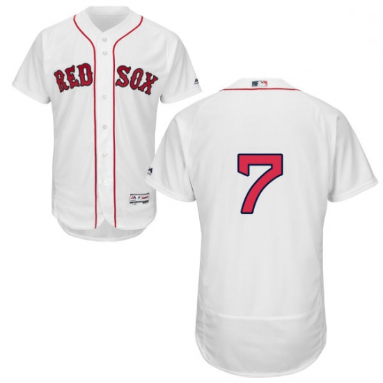 Mens Majestic Boston Red Sox 7 Christian Vazquez White Home Flex Base Authentic Collection MLB Jerse