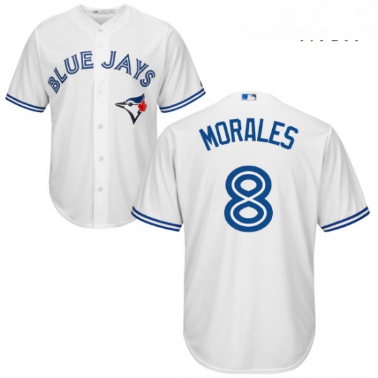 Mens Majestic Toronto Blue Jays 8 Kendrys Morales Replica White Home MLB Jersey