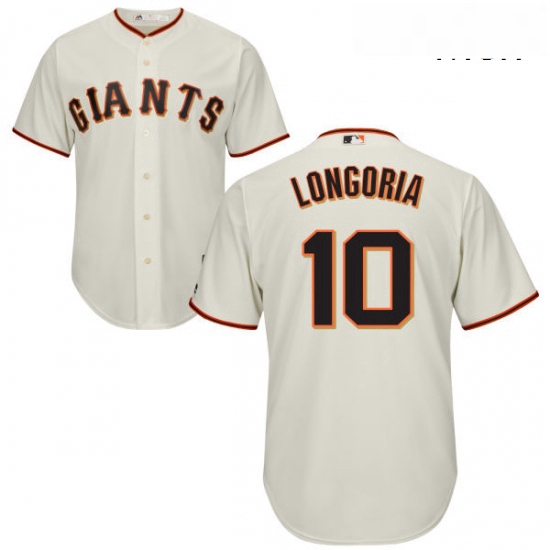 Mens Majestic San Francisco Giants 10 Evan Longoria Replica Cream Home Cool Base MLB Jersey