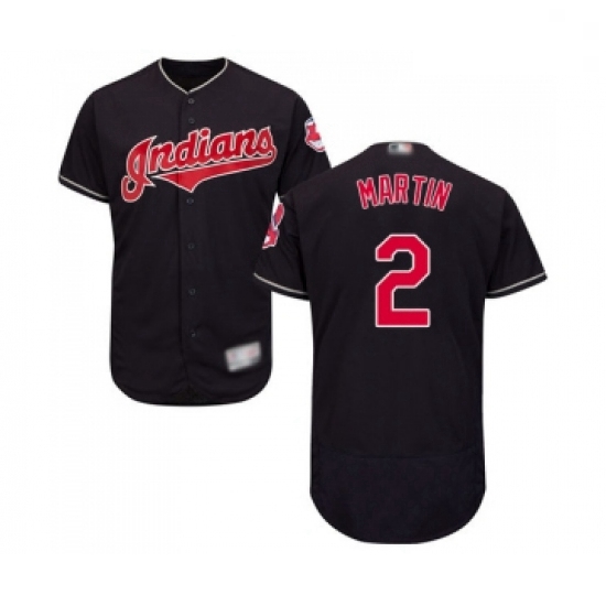 Mens Cleveland Indians 2 Leonys Martin Navy Blue Alternate Flex Base Authentic Collection Baseball J