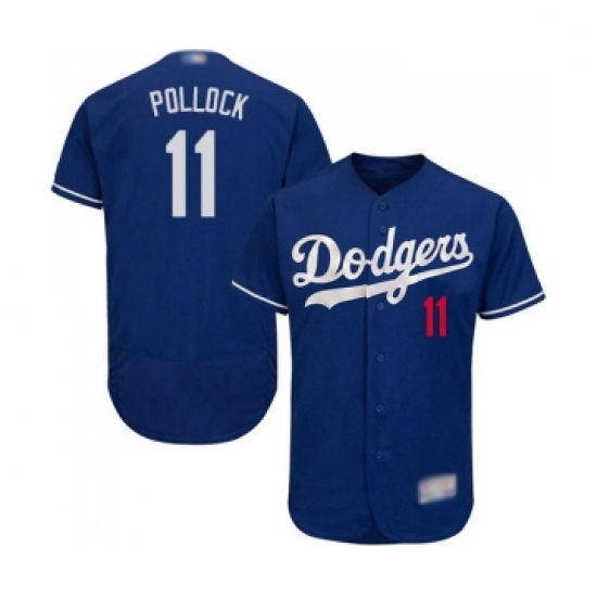 Mens Los Angeles Dodgers 11 A J Pollock Royal Blue Alternate Flex Base Authentic Collection Baseball