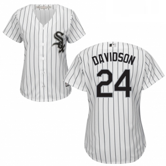 Womens Majestic Chicago White Sox 24 Matt Davidson Replica White Home Cool Base MLB Jersey