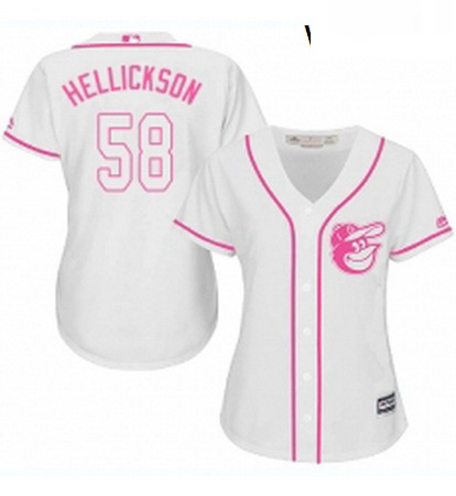 Womens Majestic Baltimore Orioles 58 Jeremy Hellickson Replica White Fashion Cool Base MLB Jersey