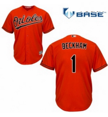 Youth Majestic Baltimore Orioles 1 Tim Beckham Authentic Orange Alternate Cool Base MLB Jersey