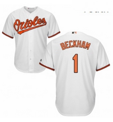 Youth Majestic Baltimore Orioles 1 Tim Beckham Authentic White Home Cool Base MLB Jersey