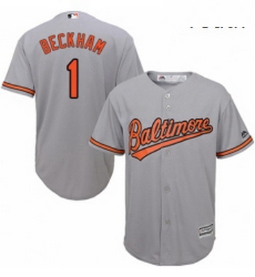 Youth Majestic Baltimore Orioles 1 Tim Beckham Replica Grey Road Cool Base MLB Jersey